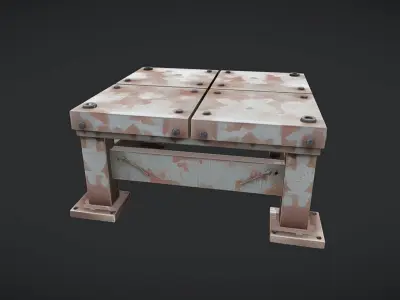 rusty industrial metal platform 3D model