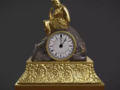 Table Clock Free low-poly 3D model