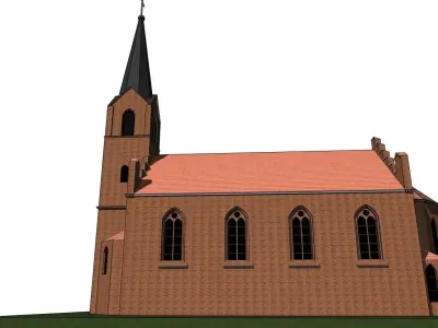 old church model in Barczewo 3D model