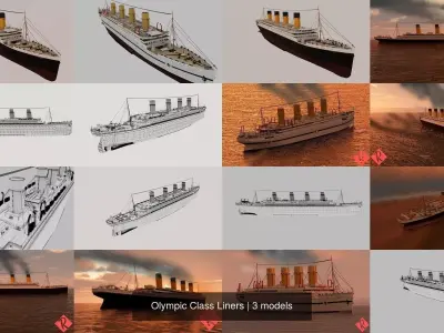  Olympic Class Liners 3D Model Collection