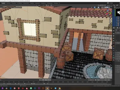 Low-poly antic Rome installation Low-poly 3D model