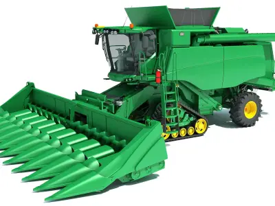 Tracked Combine Harvester 3D model