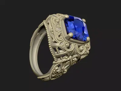 basic royal luxury v1 ring pattern gothic design 3D print model