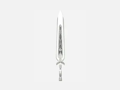 SciFi Sword B06 Full White - Sci Fi Weapon Design Low-poly 3D model
