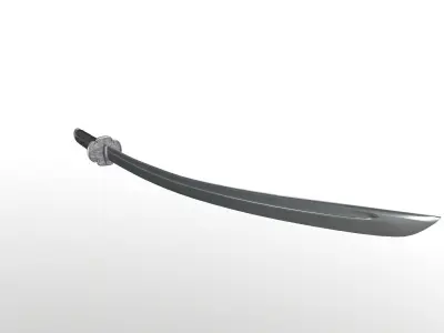 Katana samurai sword 3D model 5