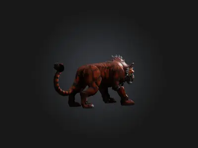 Iron Tiger Low-poly 3D model