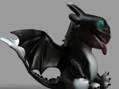 baby toothless 3D print model