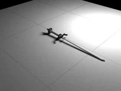 a sword with a stone 3D model