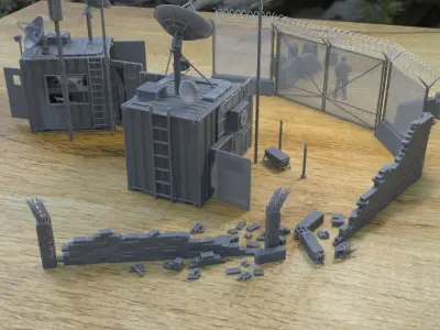 MILITARY MODERN TELECOM SHELTER FOR TABLETOP 1-35 SUPPORTED STL 3D print model