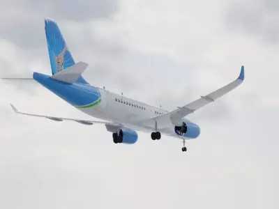 High Quality Airbus A220 300 with Detailed Cockpit  Low-poly 3D model