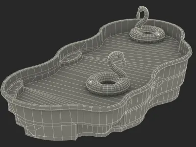 Swimming Pools with Inflatable Pool Floats Collection 2 3D model