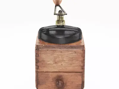 Vintage coffee grinder  Low-poly 3D model