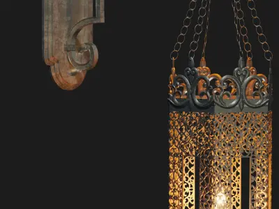 azure wall antique light 02 3D model