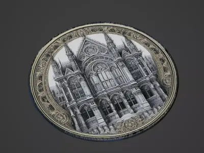 Building House Pendant Medallion 3D print model 6