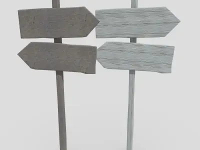 Wooden Sign 2 Low-poly 3D model