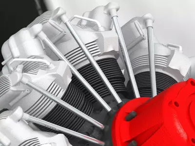 radial engine Free 3D model