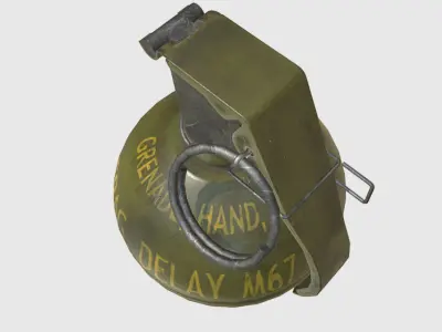 Army M-67 frag grenade  Low-poly 3D model