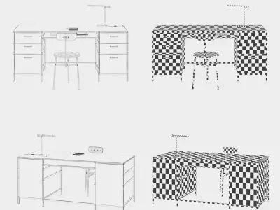 Work Desk Industrial Big 3D model