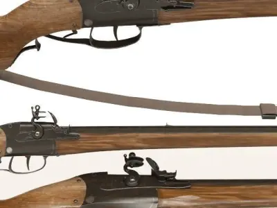 Longfire flintlock bolt action rifle 3D model