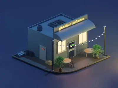 small restaurant Free 3D model