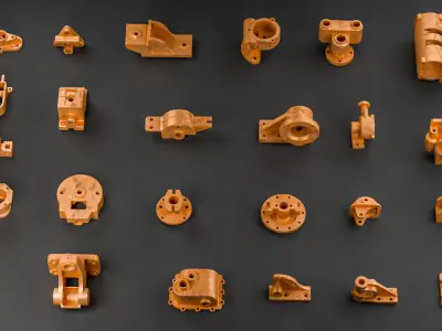 Building Blocks Kit Casted Parts Hard Surface COPPER V9 Low-poly 3D model