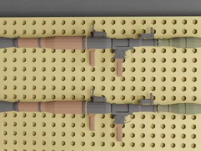 Low Poly RPG-7 machine gun Low-poly 3D model