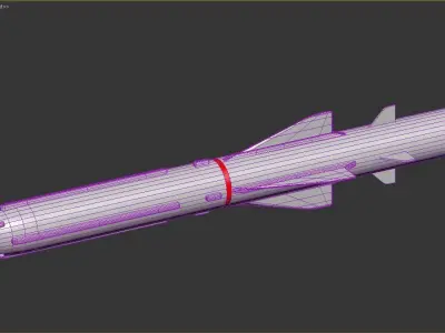 Indian BrahMos PJ-10 Missile Low-poly 3D model