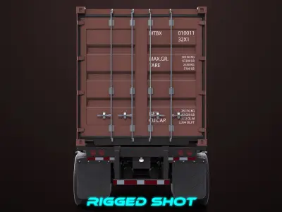 Container Carrier Trailer 03 For Heavy Truck PBR  Low-poly 3D model