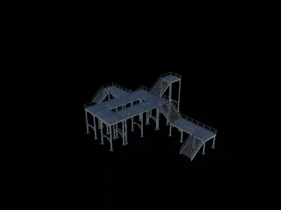 Modular stairs and gantry 3D model