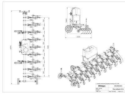 WG 0002 - Inter-row cultivator with liquid fertilizer 600 3D model