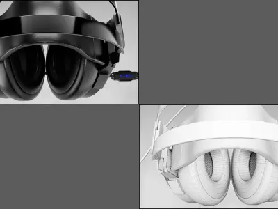 Gaming Headset Model Low-poly 3D model