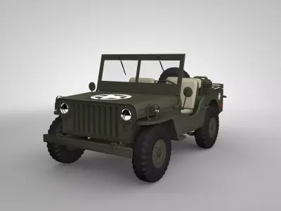Willys JEEP Low-poly 3D model purchase
