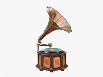 Gramophone Low-poly 3D model