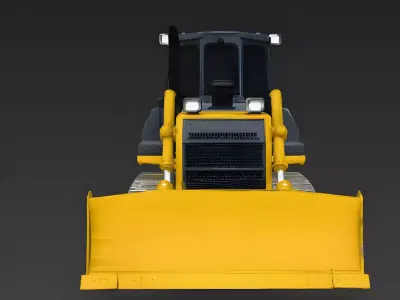 Heavy Industry Construction Bulldozer Vehicle 3d model Low-poly 3D model