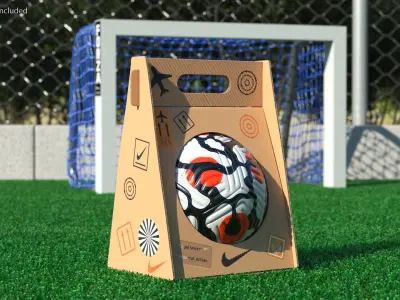 Package with Nike Flight Soccer Ball 2021 3D model