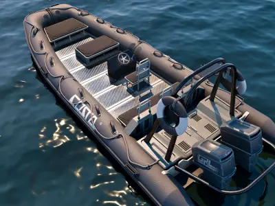 Inflatable Boat Low-poly 3D model