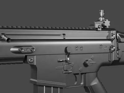 FN SCAR-H High Poly Free 3D model