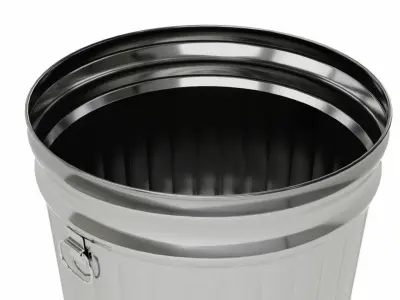 Metal Trash Can 3D model