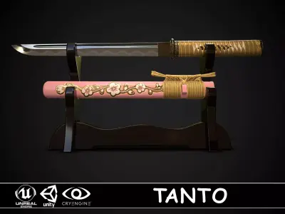 Tanto 04 Low-poly 3D model