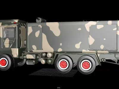 Military Camouflage Utility Support Truck 3D Model 3D model