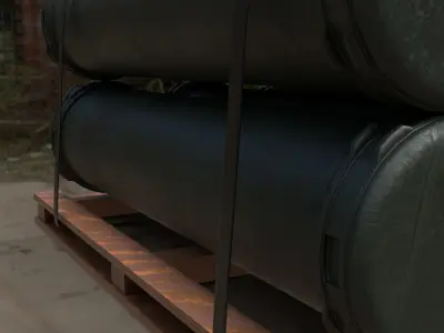 gas cylinders game asset 3D model