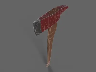 PBR Fire Axe V1c Low-poly 3D model