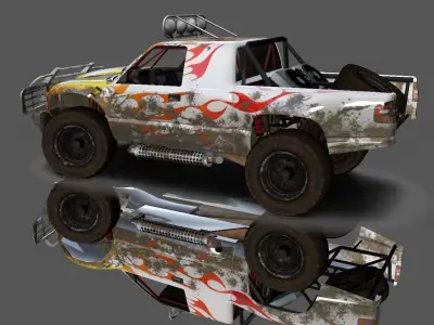 Hilux Modified Truck - Monster Truck 3D model Game Ready Low-poly 3D model