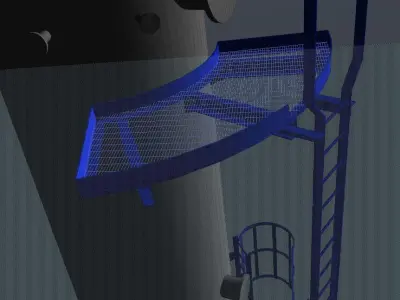 Industrial Equipment Vessels Skid Crane and Piping 3D model