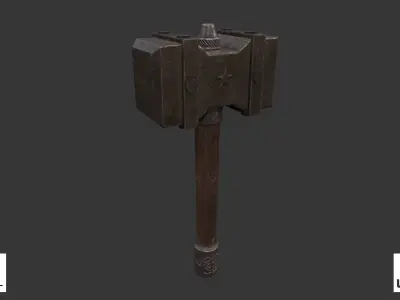 MEDIEVAL HAMMER Low-poly 3D model purchase