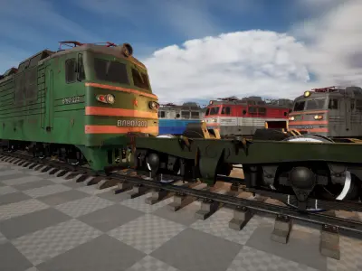 Soviet Electric Locomotive for UE4 Low-poly 3D model