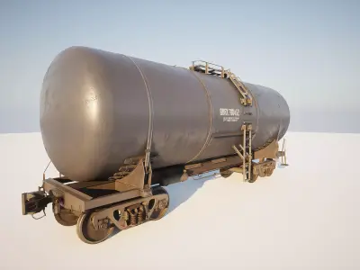 Railway Oil Tank  Low-poly 3D model