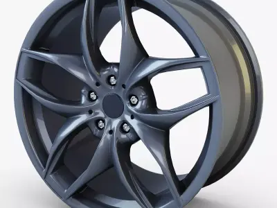 Style 215 wheel ferric gray Mid Poly Low-poly 3D model