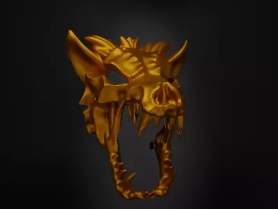 Wolf Full Face Helmet Animal Face Mask - Wolf Animal Armor Part 3D print model