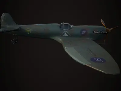 Spitfire wwii fighter plane 3D model